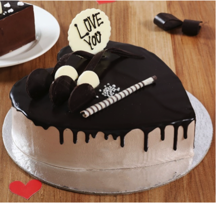 Heart Shaped Chocolate Cream Cake